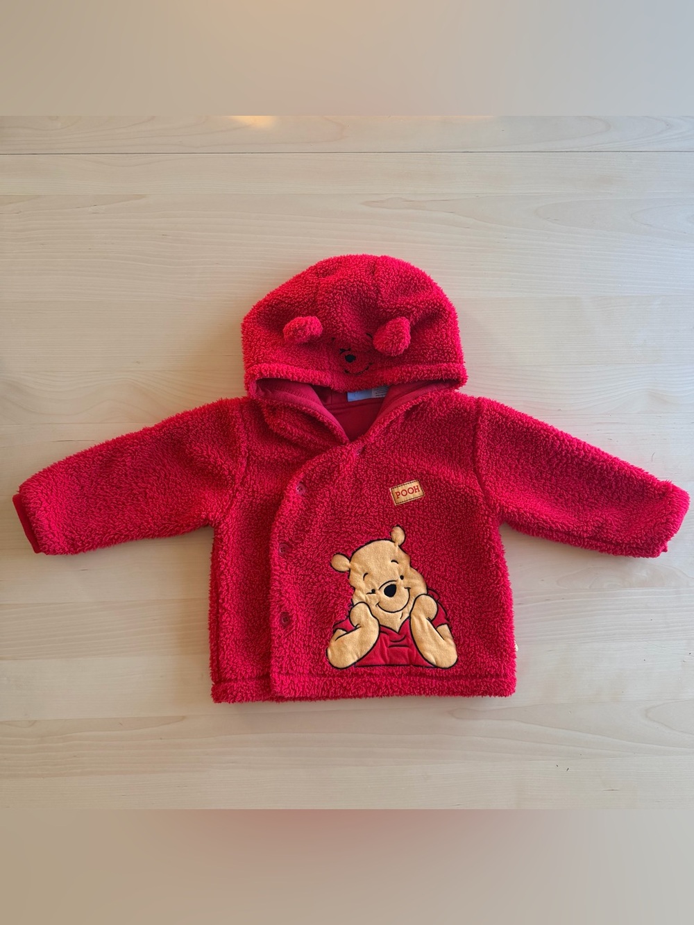Y2K Winnie the Pooh Fuzzy Hooded Jacket – 24M – Disney – 2000s.